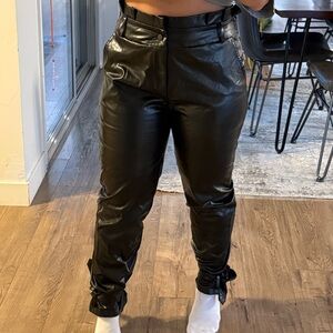 Black faux Leather Pants